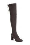 Stuart Weitzman Hiline Over The Knee Boot In Anthracite Suede