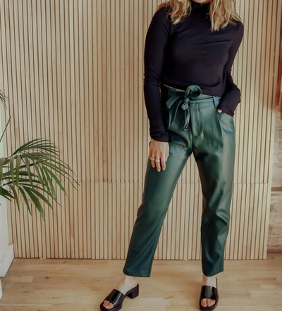 Lucy Paris Alaina Faux Leather Pant In Green