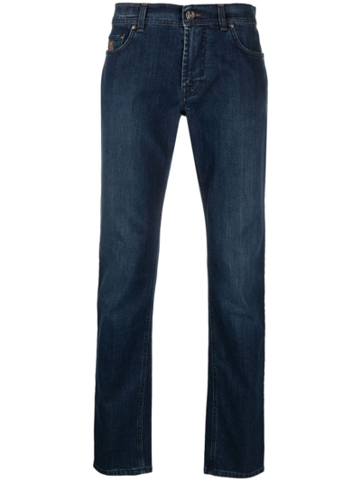 Corneliani Slim Fit Mid-rise Jeans In Blue
