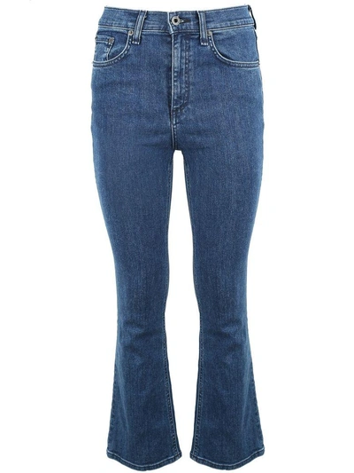 Rag & Bone Hana Cropped High-rise Bootcut Jeans In Blu