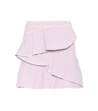 Isabel Marant Étoile Coati Ruffle-trimmed Denim Mini Skirt In Light Pink