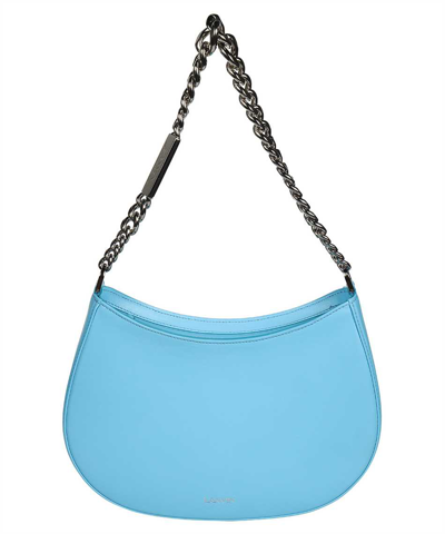 The Chain Link Leather Crossbody Blue