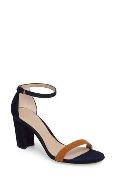 Stuart Weitzman Nearlynude Ankle Strap Sandal In Ballet Seda Suede