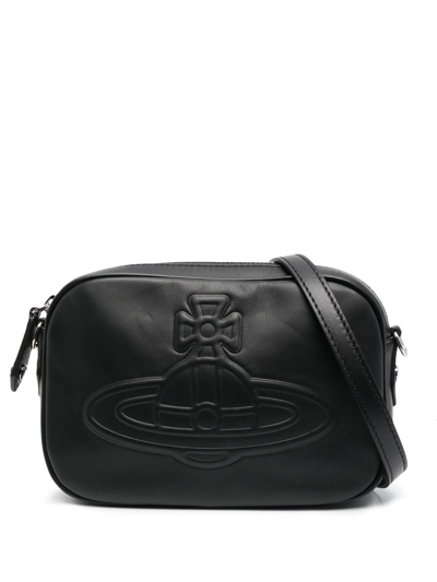 Vivienne Westwood Embossed-orb Shoulder Bag In Schwarz