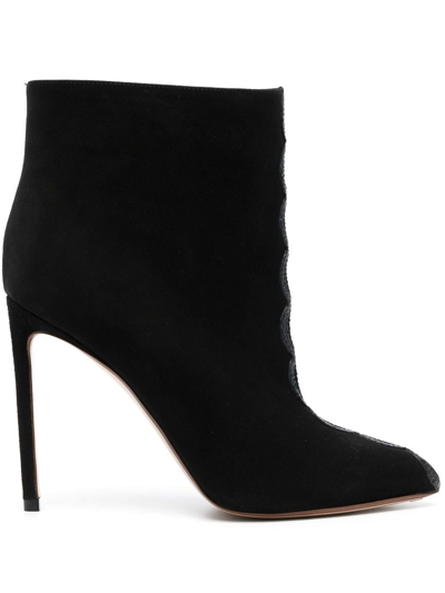 Francesco Russo Cut-out Detail High-heel Boots In Black