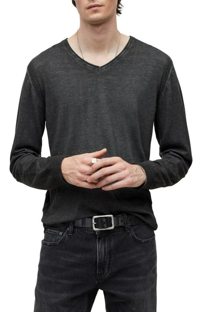 John Varvatos Drew Magic Wash Long Sleeve T-shirt In Grey