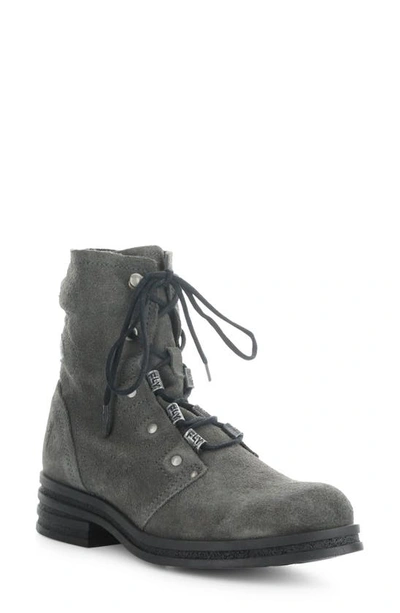 Fly London Knot Suede Combat Boot In 006 Diesel Oil Suede