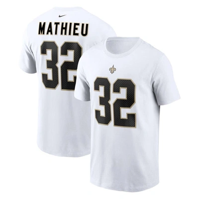 Nike Tyrann Mathieu White New Orleans Saints Player Name & Number T-shirt