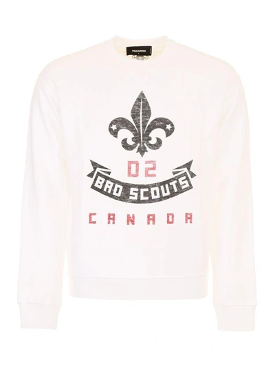 Dsquared2 Bro Scouts Crest Print Sweatshirt In 100