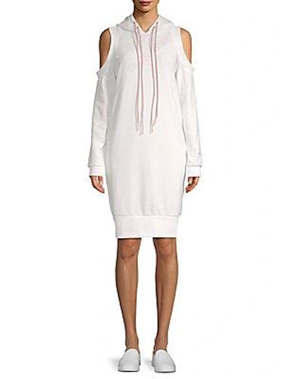 Puma En Pointe Cold-shoulder Sweatshirt Dress In White | ModeSens