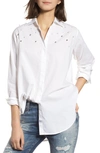 Rails Taylor Beaded Shirt In White With Pearls