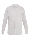 Prada Classic-fit Poplin Cotton-stretch Shirt In Light Grey