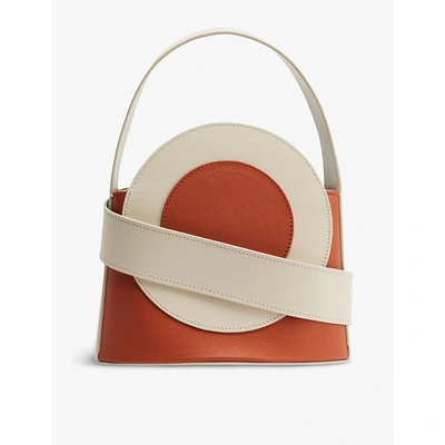 D'estree Gunther Small Top-handle Bag In Rust And White