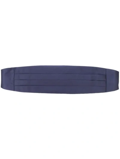 Dell'oglio Pleated Sash Silk Belt In Blue