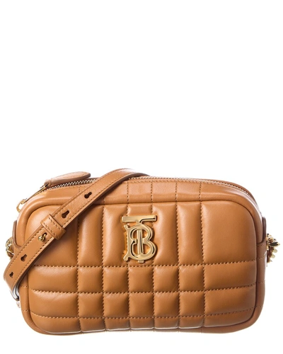 Burberry Mini Quilted Leather Lola Camera Bag In Brown