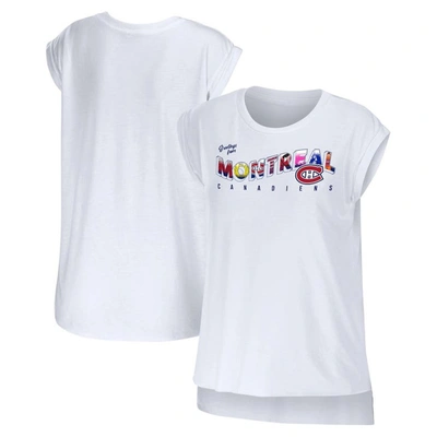 Wear By Erin Andrews White Montreal Canadiens Greetings From Muscle T-shirt