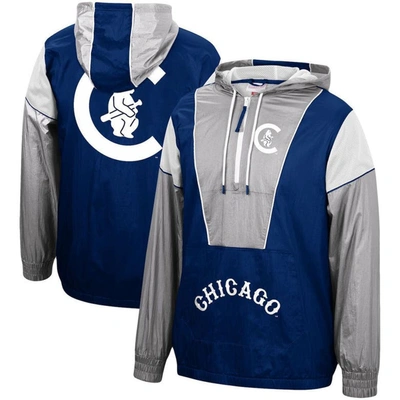 Mitchell & Ness Navy Chicago Cubs Highlight Reel Windbreaker Half-zip Hoodie Jacket