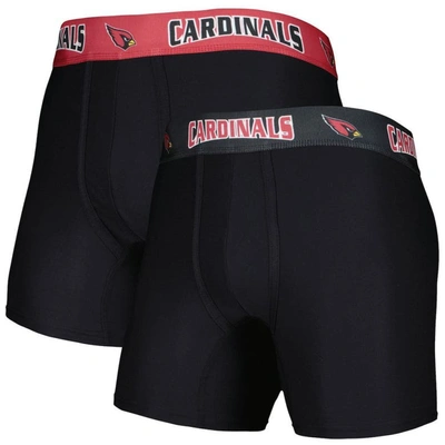 Concepts Sport Men's  Black, Cardinal Arizona Cardinals 2-pack Boxer Briefs Set In Black,cardinal