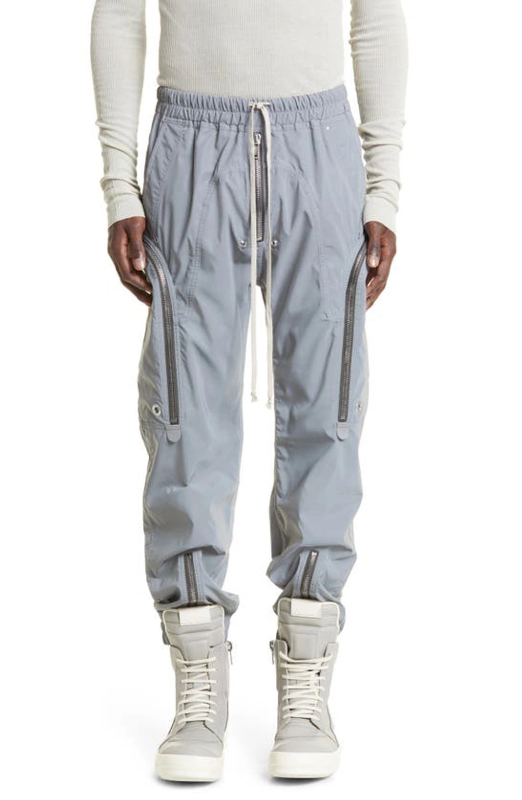Rick Owens Strobe Bauhaus Reflective Cargo Pants In Grey Rick Owens Strobe Bauhaus Reflective Cargo Pants In Grey