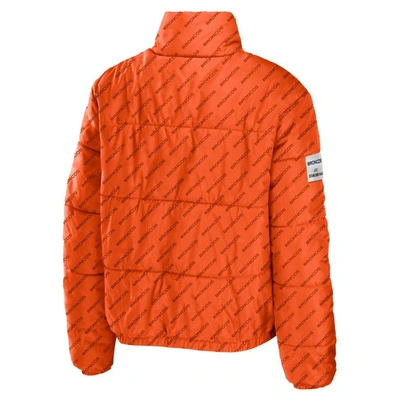 Wear By Erin Andrews Orange Denver Broncos Puffer Full-zip Jacket