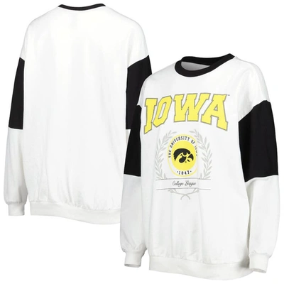 Gameday Couture Women's  White Iowa Hawkeyes It's A Vibe Dolman Pullover Sweatshirt