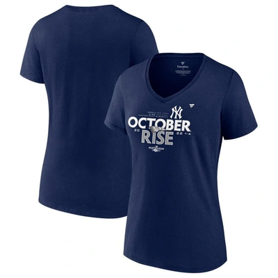 Fanatics Branded Navy New York Yankees 2022 Postseason Locker Room V-neck T-shirt