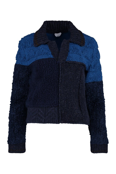Bottega Veneta Patchwork Sweater In Blue