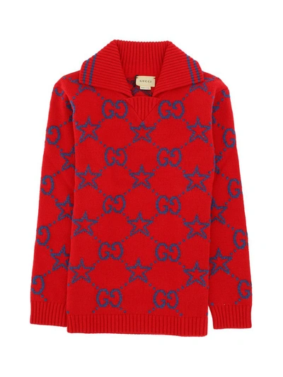 Gucci Kids Gg Stars Long In Red