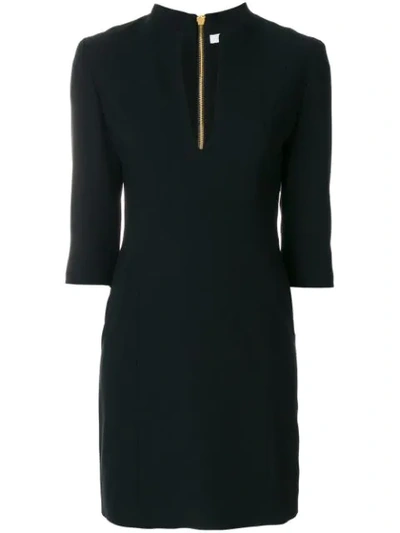 Pierre Balmain Fitted V-neck Dress In Black