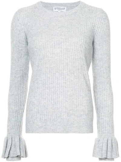 Derek Lam 10 Crosby Crewneck Sweater With Ruffle Sleeves - Grey