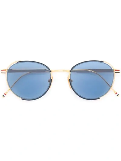 Thom Browne Navy Enamel & 18k Gold Sunglasses In Navy Enamel-18k Gold W/ Dark Blue - Ar