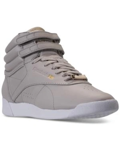 Reebok Women's Freestyle Hi Top Muted Casual Sneakers From Finish Line In  Sandstone/white | ModeSens