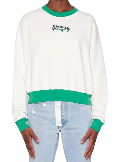 Off-white Woman Cropped Sweatshirt In White