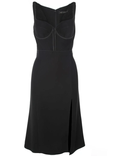 Versace Sweetheart-neck Crepe Dress In Black