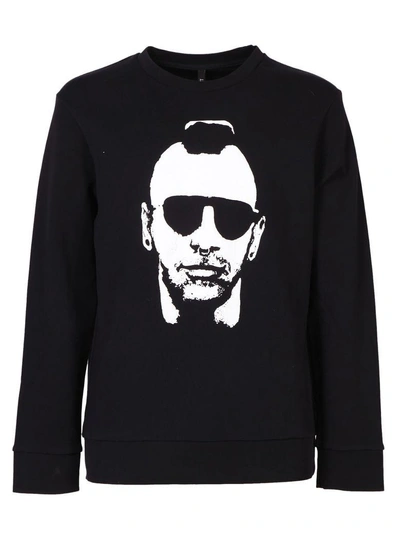 Neil Barrett Face Print Sweatshirt In Nero