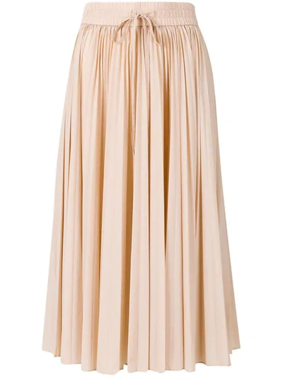 Red Valentino Pleated Skirt In Neutrals