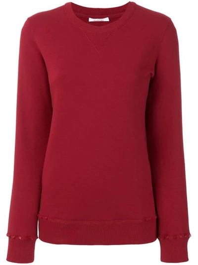 Valentino Rockstud Sweatshirt In Red