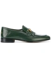 Gucci Leather Fringe Horsebit Loafers In Green