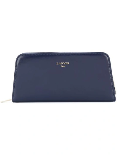 Lanvin Logo Zip Wallet - Blue