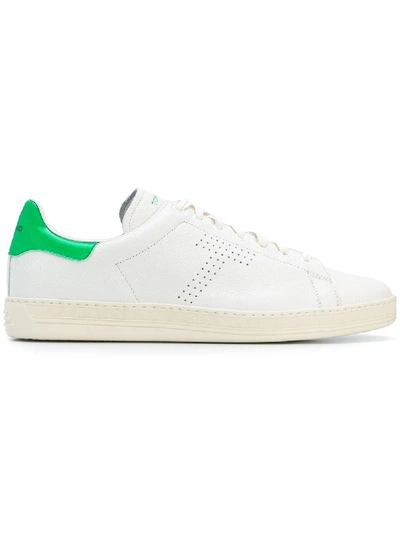 Tom Ford Low Top Sneakers In White-green