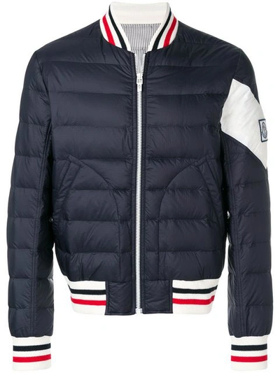 Moncler Padded Down Bomber Jacket In Blu