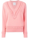Barrie Romantic Timeless Cashmere V Neck Pullover In Pink