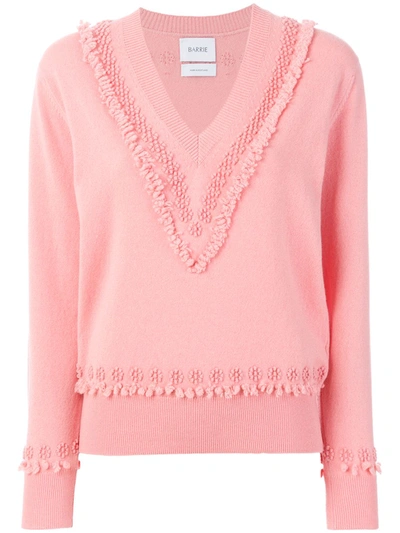 Barrie Romantic Timeless Cashmere V Neck Pullover In Pink