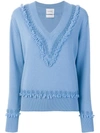 Barrie Powder Blue V-neck Sweater