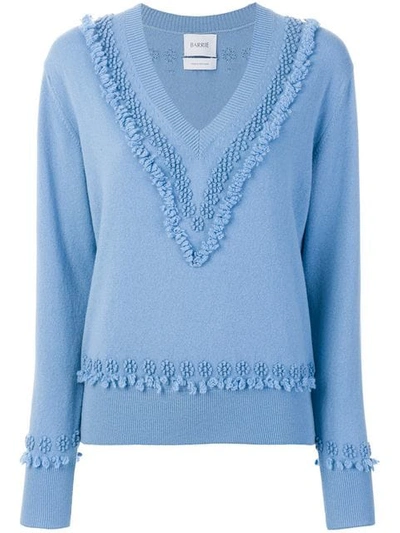 Barrie Powder Blue V-neck Sweater