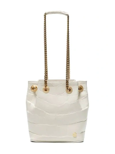 Stalvey Mini 'jessica' Beuteltasche Aus Alligatorleder In White