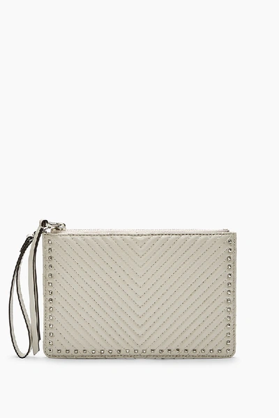 Rebecca Minkoff Quilted Leather Wristlet Pouch - Grey In Putty