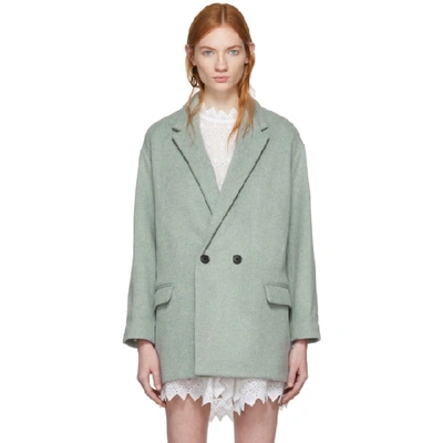Isabel Marant Green Filey Timeless Coat In Nude & Neutrals