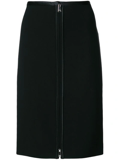 Versace Zip Front Pencil Skirt In Black