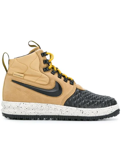 Nike Lunar Force 1 Duckboot Black Beige Leather Sneakers | ModeSens